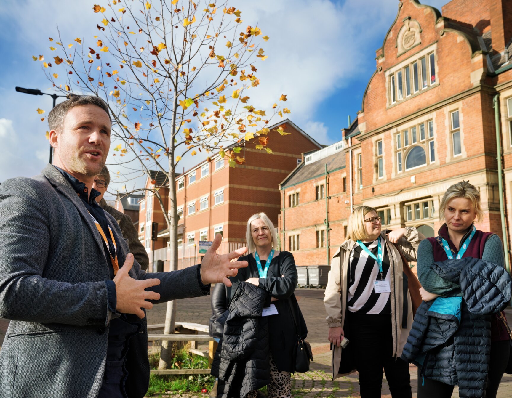 Man outside heritage building zest